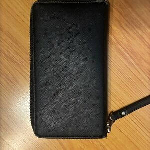 Black Zip-Around Wallet